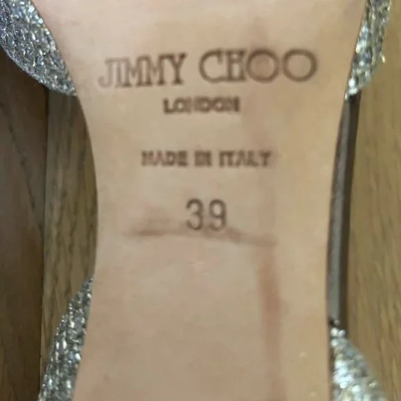 Jimmy Choo Champagne Silver Glitter D'Orsay Heels - Picture 4 of 6